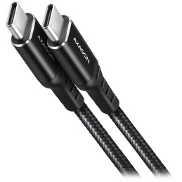 AXAGON data and charging cable USB-C to USB-C / USB2.0 / 3A / PD 60W / braided / 1m / black