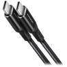 AXAGON datový a nabíjecí kabel USB-C na USB-C / USB2.0 / 3A / PD 60W / opletený / 2m / černý