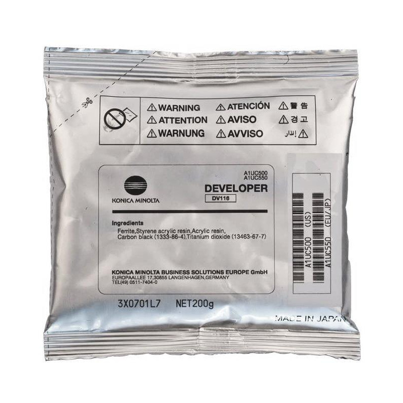 Oryginalny wywoływacz Konica Minolta A1UC550, DV-116, A1UC500, czarny, 55000 stron do Bizhub 164,165,185