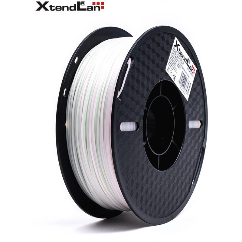 XtendLAN PLA filament 1,75mm svítící duhový 1kg