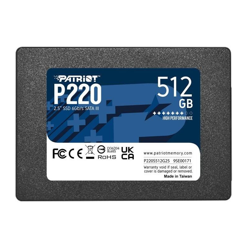 PATRIOT P220 512GB SSD / Internal / 2.5" / SATA 6Gb/s /