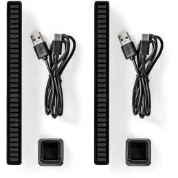 NEDIS LED herní světlo/ napájení z baterie/ pro notebook/ stolní provedení/ RGB/ USB-A/ černé