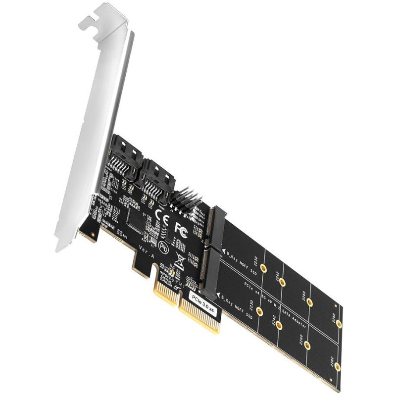 Kontroler AXAGON PCIe dla 2x SATA 6G + 2x M.2 SSD / PCES-SA4M2 / długość: 2230 do 2280
