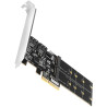 AXAGON PCIe-Controller für 2x SATA 6G + 2x M.2 SSD / PCES-SA4M2 / Länge: 2230 bis 2280