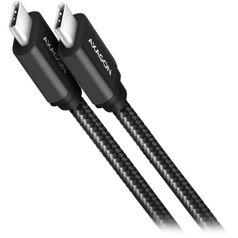 AXAGON data and charging cable SPEED USB-C to USB-C / USB 3.2 Gen1 / PD 60W 3A / ALU / braid / 3m / black