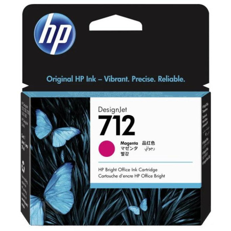 HP 712 Atramentová náplň purpurová
