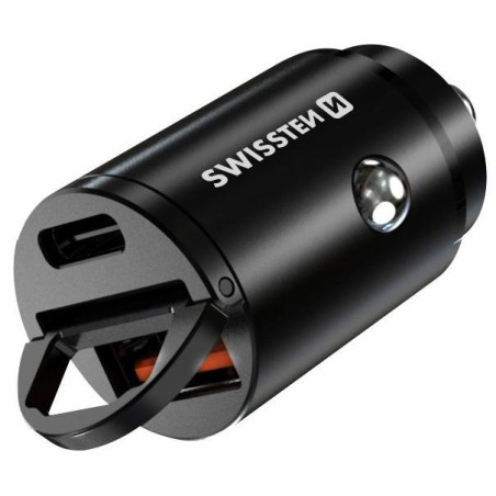 Swissten CL adapter Power Delivery USB-C + Super Charge 3.0 30W nano black