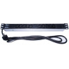 PremiumCord Panel napájecí do 19" racku 1U, 10xIEC (C13), 2m kabel