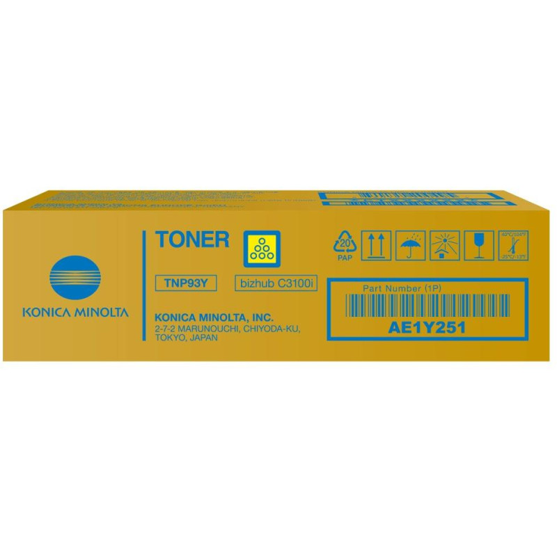 Konica Minolta TNP93Y, Yellow Toner for bizhub C3100i, 4000 pages