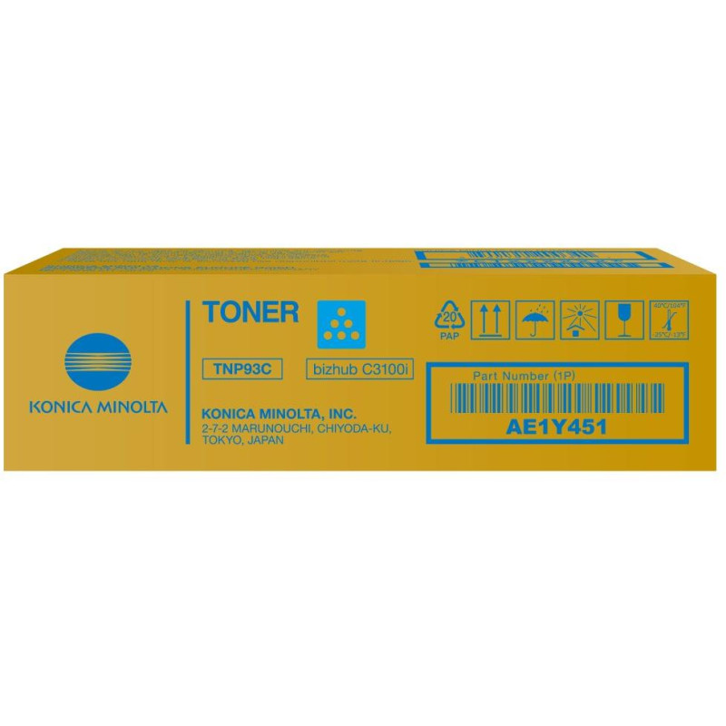 Konica Minolta TNP93C, Toner azúrový pre bizhub C3100i, 4000 strán
