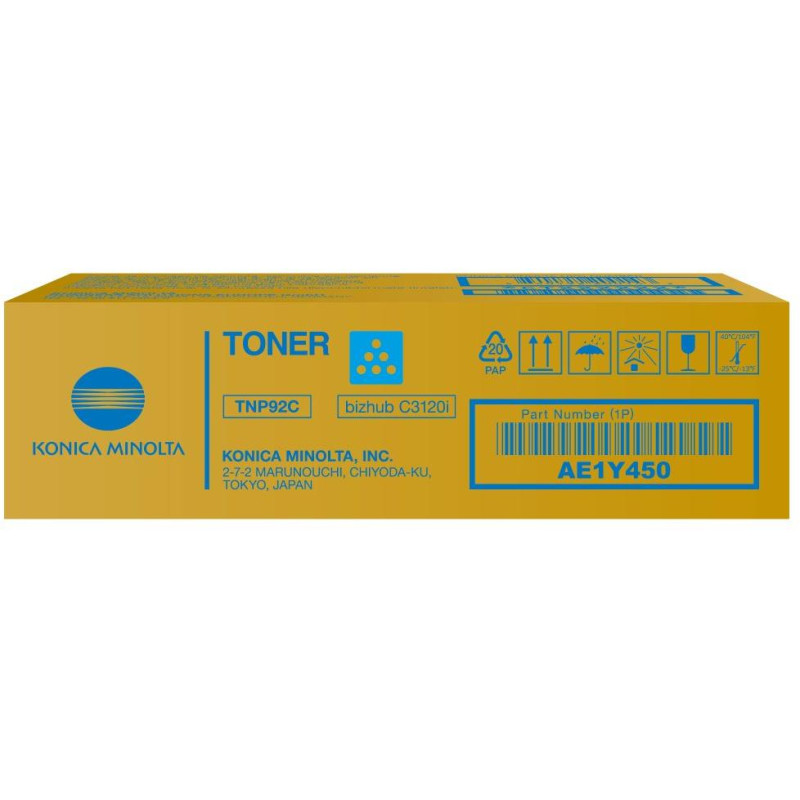 Konica Minolta TNP92C, Toner cyan für bizhub C3120i, 4000 Seiten
