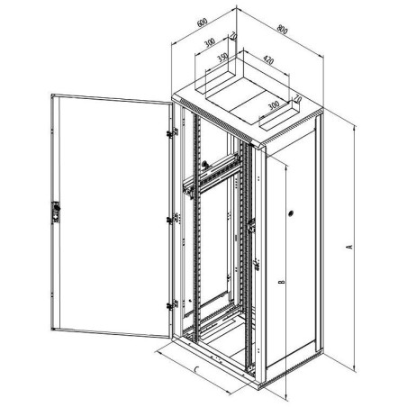 Triton 19' Rackschrank 42HE/800x600 Blechtür RAL7035, grau