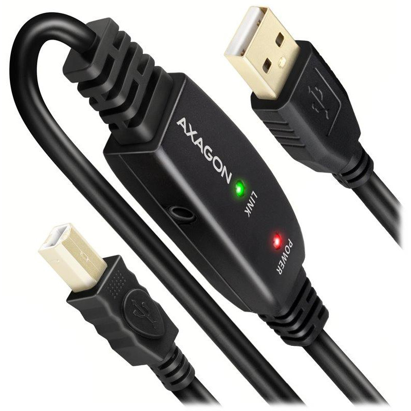 AXAGON aktivní prodlužka/repeater USB2.0 / USB-A na USB-B / ADR-215B / 15m