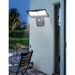 IMMAX WING venkovní solární nástěnné LED osvětlení s PIR čidlem, černé, 4W