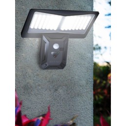 IMMAX WING venkovní solární nástěnné LED osvětlení s PIR čidlem, černé, 4W