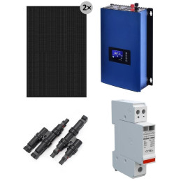 Solarmi GridFree 1000M solárna balkónová elektráreň: 1kW GTIL menič s limitérom + 2x 480Wp solárny panel