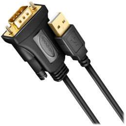 AXAGON aktívny prevodník z USB-A (2.0) na RS-232 / ADS-1PQN / Čip FTDI / 1,5 m