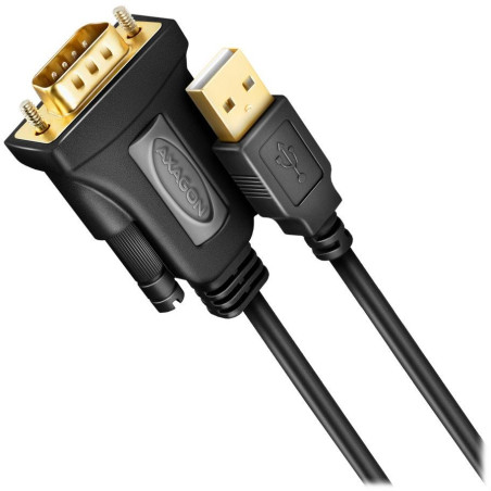 AXAGON aktívny prevodník z USB-A (2.0) na RS-232 / ADS-1PQN / Čip FTDI / 1,5 m