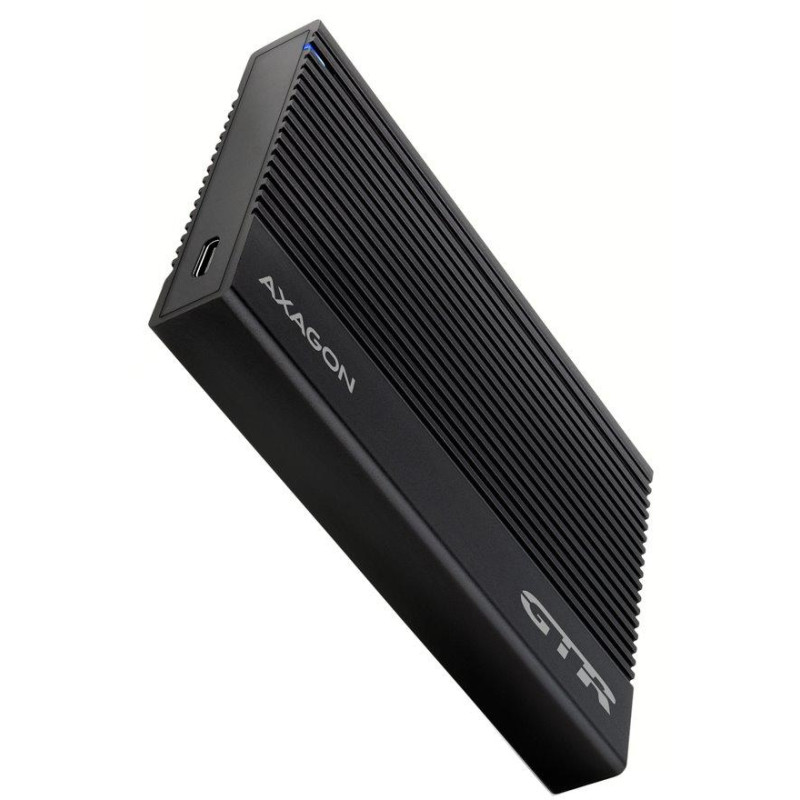 Obudowa aluminiowa AXAGON z żebrami do 2,5" SATA SSD/HDD / EE25-GTR / USB-C 3.2 Gen 2 / kabel 60cm