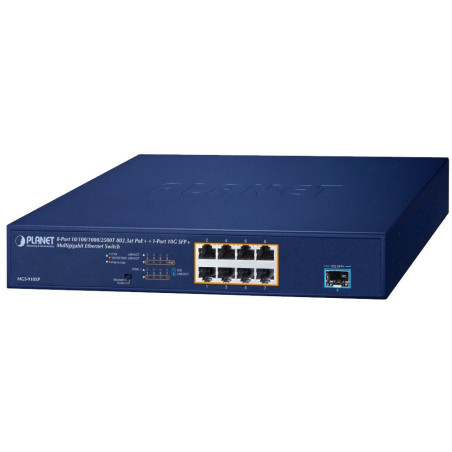 Planet PoE-Switch 8x1Gb/2,5Gb + 1xSFP+ 10Gb, VLAN, PoE 802.3at 120W