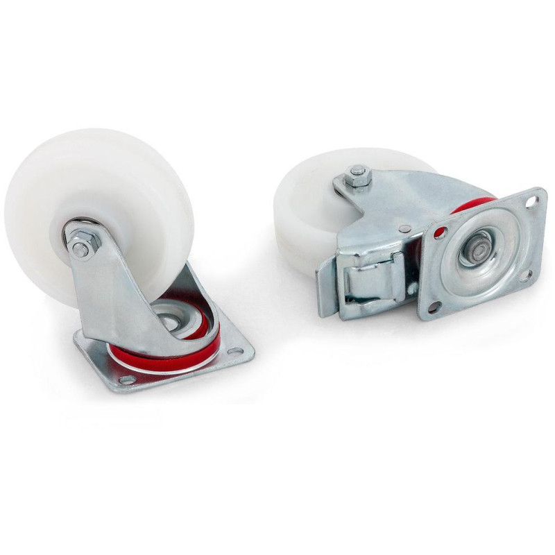 Triton Radsatz 2 Stück mit Bremse und 2 Stück ohne Bremse, max. Tragkraft des Satzes 1600kg-Gewichtsabh., Höhe 155mm