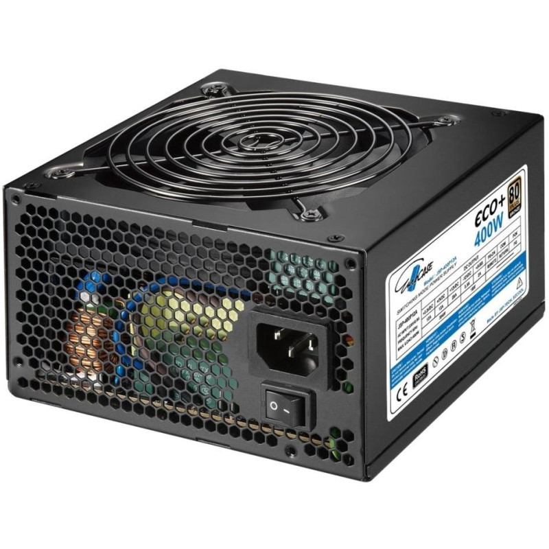 EUROCASE zdroj Eco+ 400W / 80+BRONZE / 12cm fan / PFC ATX 20/24pin / 5x SATA