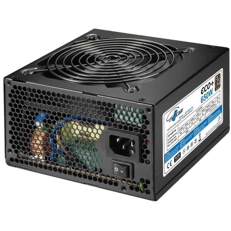 EUROCASE zdroj Eco+ 650W / 80+BRONZE / 12cm fan / PFC ATX 20/24pin / 6x SATA