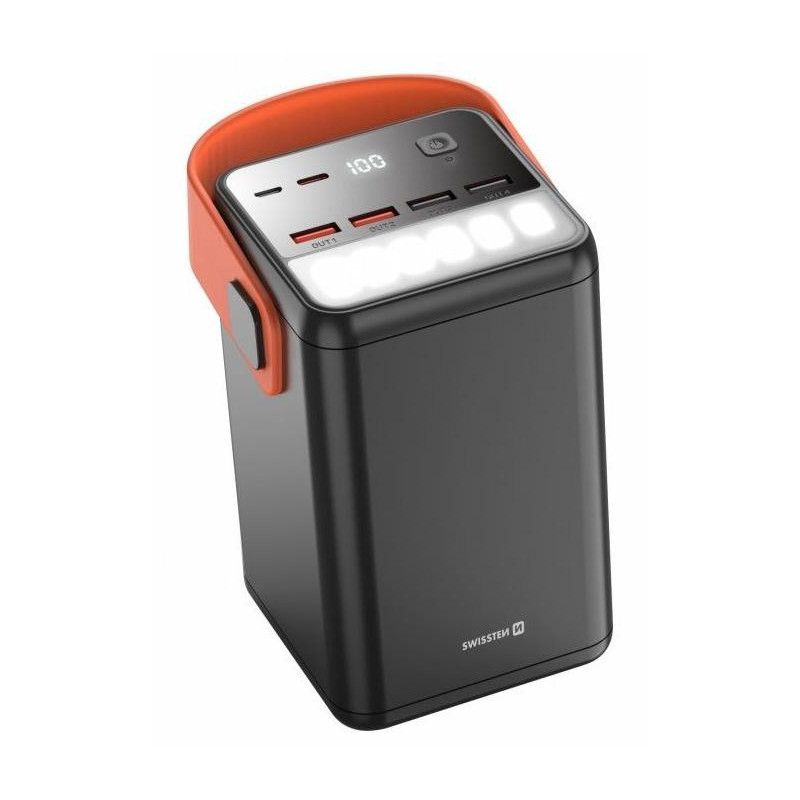 SWISSTEN POWER LINE POWER BANK 60000 mAh 65W POWER DELIVERY BLACK / svítilna
