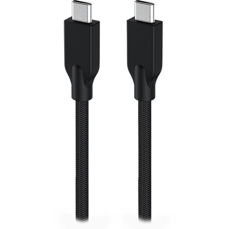 GENIUS Ladekabel ACC-C2CC-3A, 100cm, USB-C auf USB-C, 3A, PD60W, geflochten, schwarz