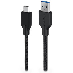 GENIUS charging cable ACC-A2CC-3A, 150cm, USB-A to USB-C, 3A, QC3.0, braided, black