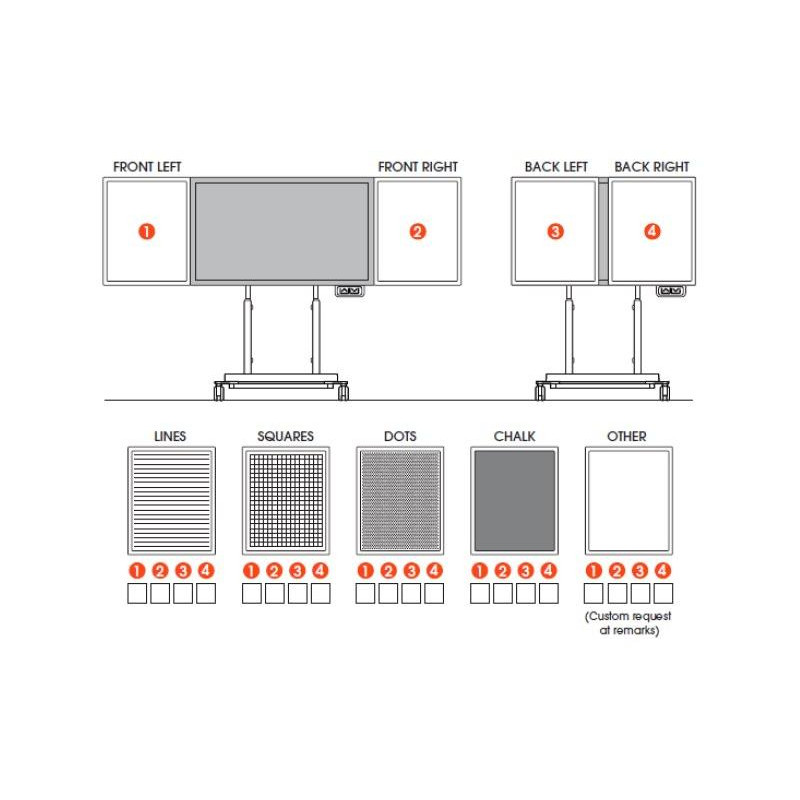 Vogels Printing 86" boards (lines, dots, grid, chalk surface, …)