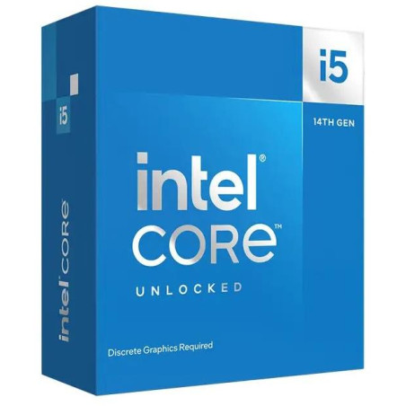 INTEL Core i5-14600KF / Raptor Lake R / LGA1700 / max. 5,3GHz / 6P+8E/20T / 24MB / 125W TDP / bez VGA / BOX bez chladiča