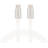 Kabel danych USB-C/USB-C Swissten z oplotem tekstylnym, 2,0 m, srebrny