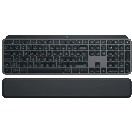 Logitech klávesnica MX Keys S/ bezdrôtová/ Bluetooth/ USB-C/ US layout/ opierka dlane/ grafitová