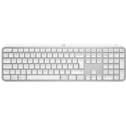 Klawiatura Logitech MX Keys S/bezprzewodowa/Bluetooth/USB-C/układ US/biało-szara