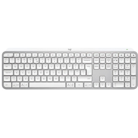 Logitech klávesnice MX Keys S/ bezdrátová/ Bluetooth/ USB-C/ US layout/ bílo-šedá
