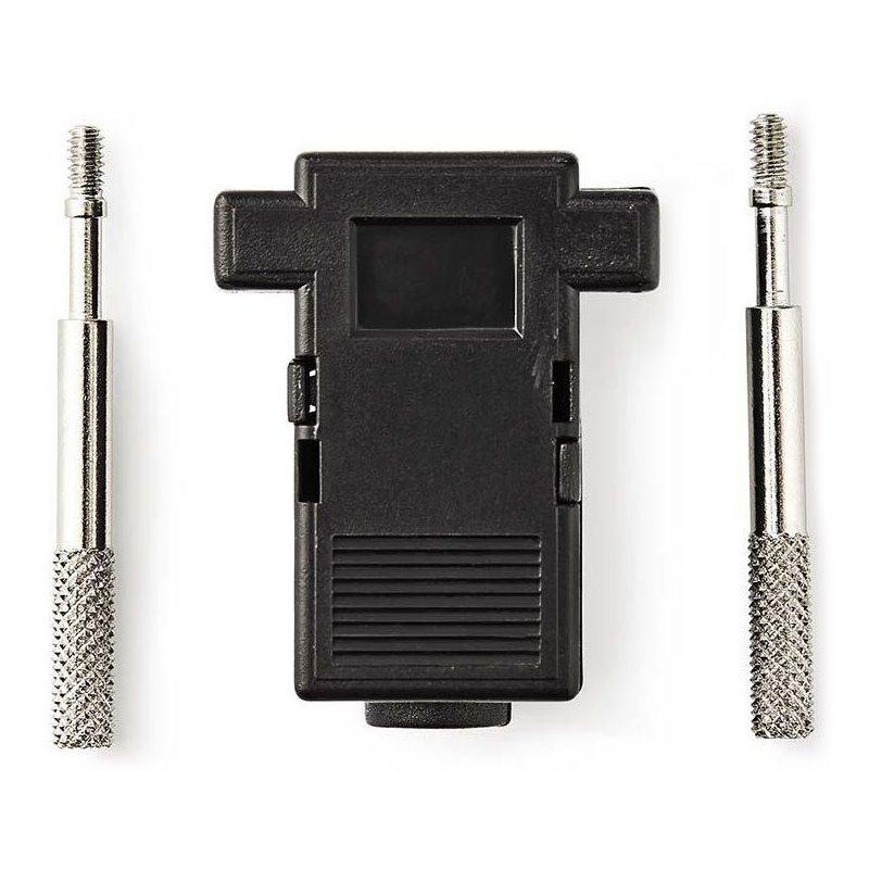 NEDIS D-SUB Hood/ D-SUB 9 Pin/ neutral/ nickel plated/ PVC/ black/ blister