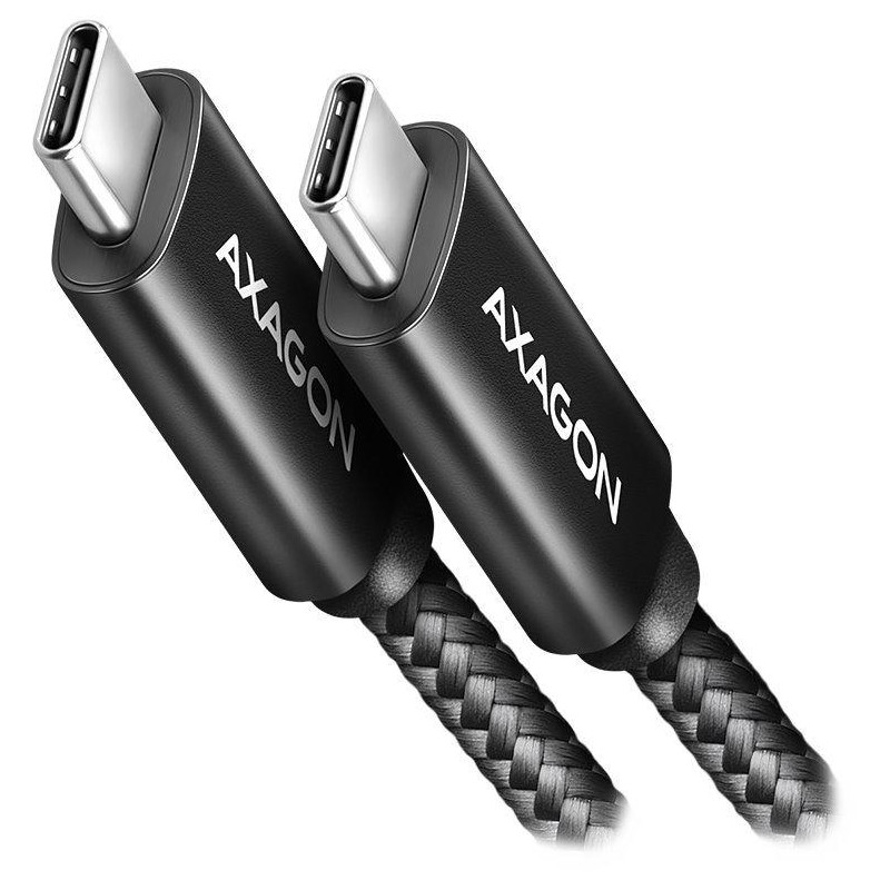 AXAGON data and charging cable CHARGE USB-C to USB-C / USB2.0 / 5A / PD 3.1 240W / braided / 1.5m / black