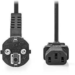 NEDIS napájecí kabel/ Typ F zástrčka - IEC-320-C13/ přímý/ úhlový/ černý/ bulk/ 2m