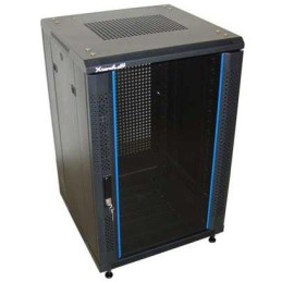 XtendLan 15U/600x600 rackmount, black, glass door, perforated back