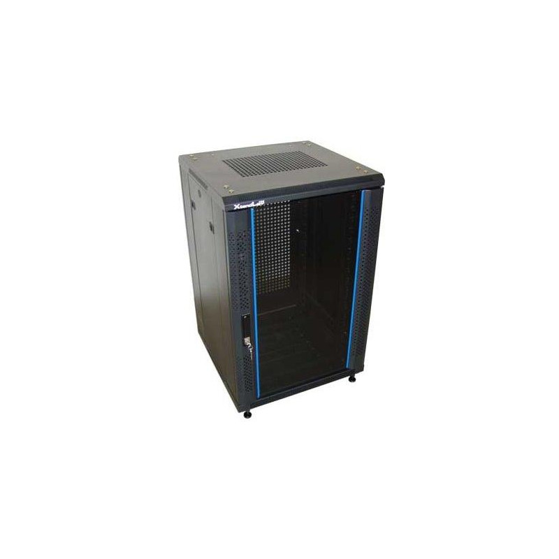 XtendLan 15U/600x600 rackmount, black, glass door, perforated back