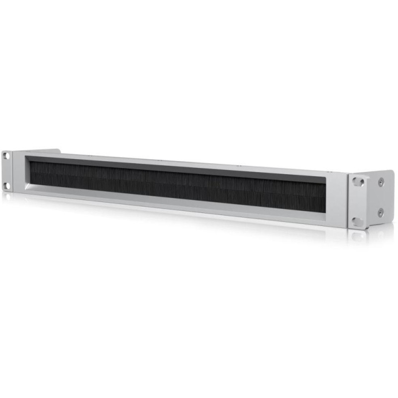 Ubiquiti Rack Mount Panel Brush 1U - Panel do rozvádzača 19", priechodný s kefou, strieborno-čierny, 1U