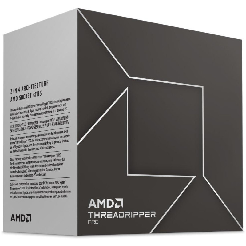 AMD Ryzen Threadripper PRO 7995WX / sTR5 / WRX90/TRX50 / maks. 5,1 GHz / 96C/192T / 480 MB / 350 W TDP / BOX bez chłodzenia