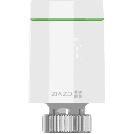 EZVIZ chytrá termostatická hlavice T55/ 55 mm x 95 mm/ 2x 1,5V AA baterie/ 3.0 V DC/ Zigbee/ bílá