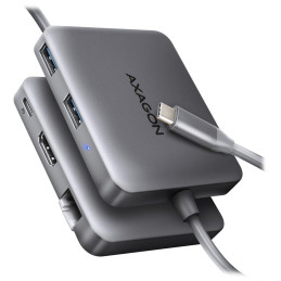 AXAGON Multi-Hub USB-C / HMC-5HL / USB 3.2 Gen1 / 1x PD / 1x HDMI / 1x USB-C / 2x USB-A / RJ-45 / 20cm