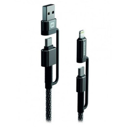 Swissten Datenkabel KEVLAR 4in1 3A 1,5 M ANTHRAZIT