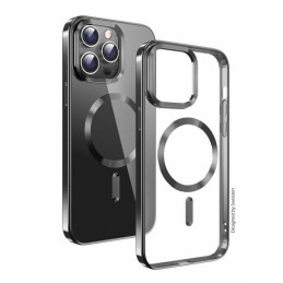 Swissten CASE CLEAR JELLY MagStick METALICZNY DO IPHONE 15 CZARNY