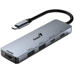 GENIUS Hub UH-500/ USB-C auf HDMI/ 2x USB3.0/ USB-C/ 100W PD/ grau