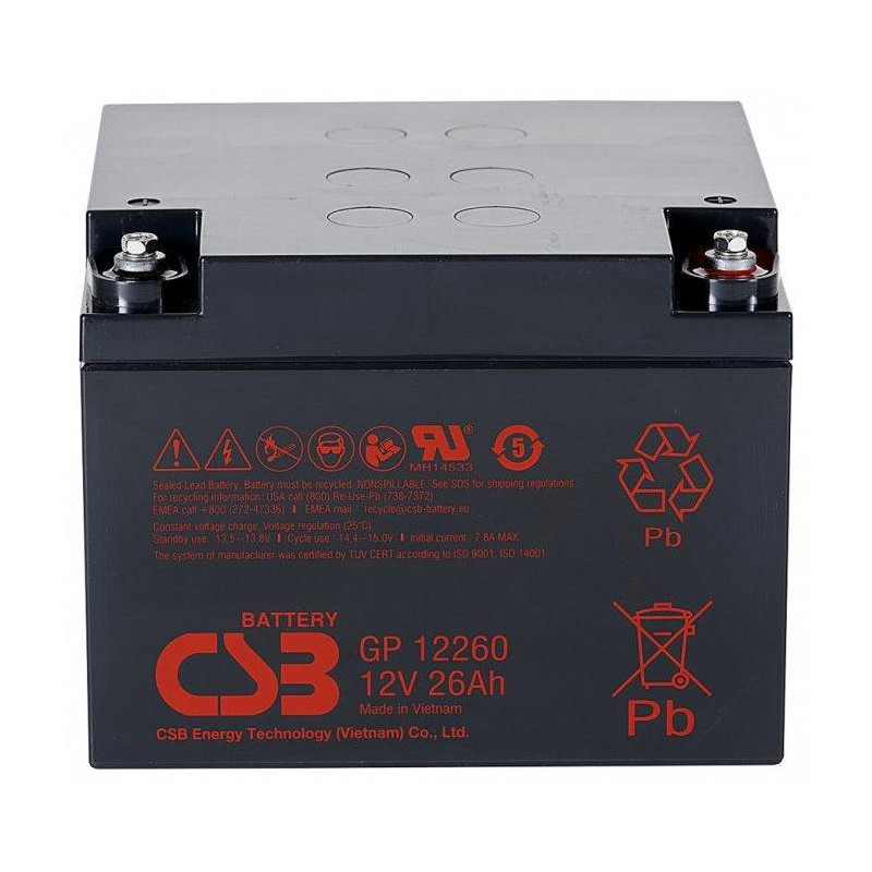 CSB Pb backup battery CSB GP12260l, 12V, 26Ah