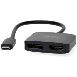 NEDIS cable adapter USB-C/USB 3.2 Gen 1/ USB-C male - DisplayPort female - HDMI female/ black/ BOX/ 20cm